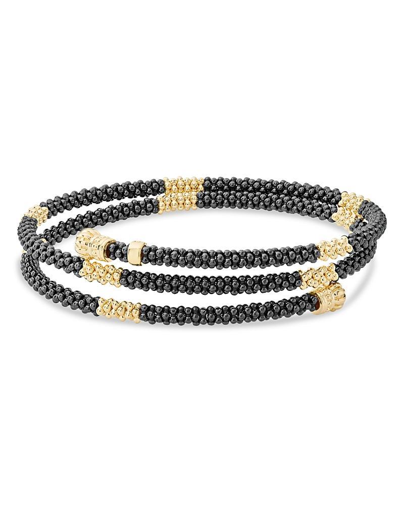 LAGOS Gold & Black Caviar Collection 18k Gold & Ceramic Coil Bracelet Product Image