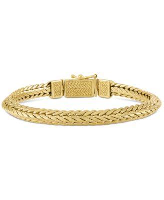 Esquire Mens Jewelry Woven Link Bracelet in 14k Gold-Plated Sterling Silver, Created for Macys Product Image