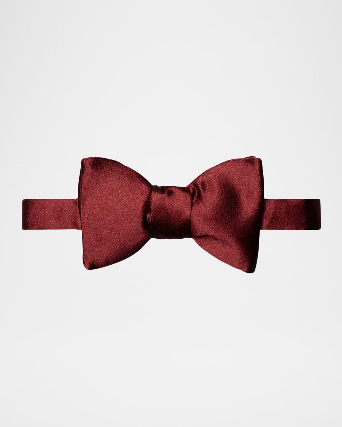 Black Silk Satin Ready-Tied Bow Tie Product Image