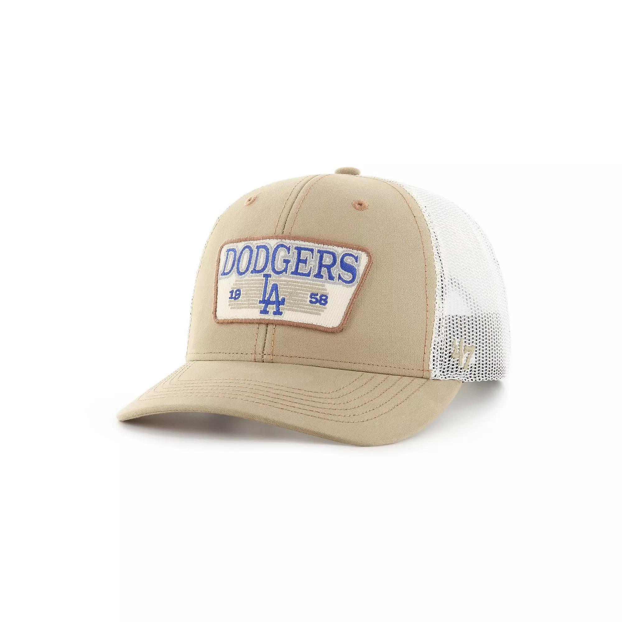 Men's '47 Khaki Los Angeles Dodgers Ridgewood Trucker Adjustable Hats, Beig K Product Image