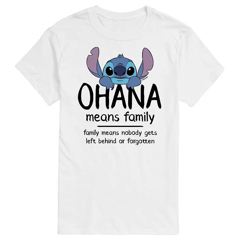 Disney's Lilo and Stitch Big & Tall Ohana Means Family Graphic Tee, Men's, Size: 5XB, White Product Image