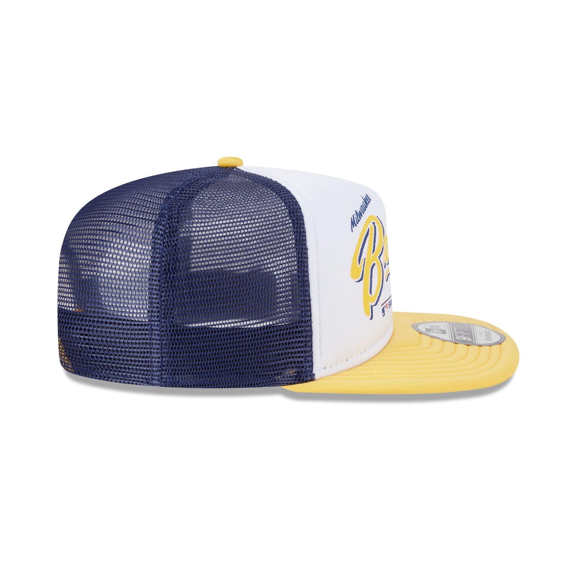 Milwaukee Brewers Retro Script 9FIFTY A-Frame Trucker Hat Male Product Image