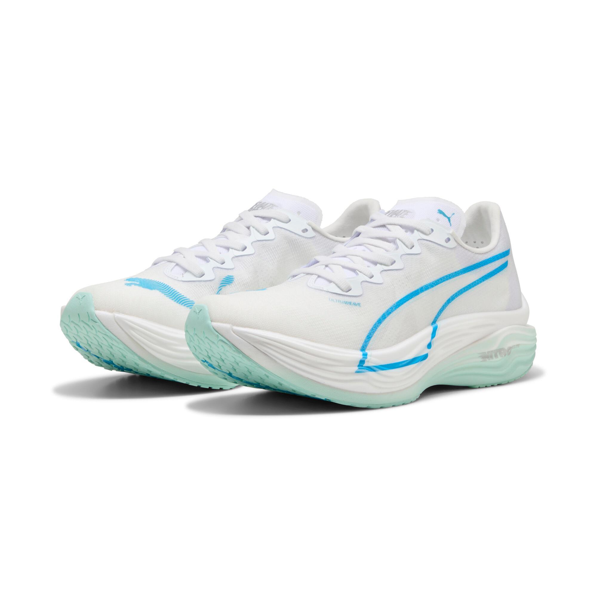 PUMA Deviate NITROâ¢ Elite 3 Women's Running Shoes in White/Speed Blue Product Image
