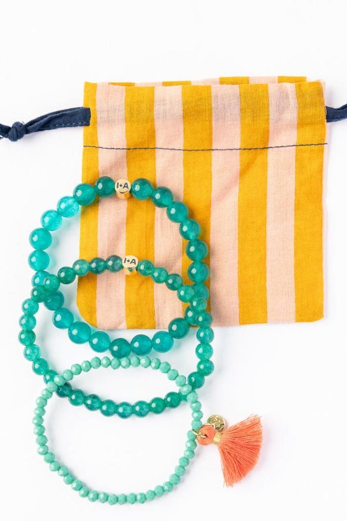 Addison Set Of 3 Stretch Bracelets Glass And Crystal With Bag Product Image