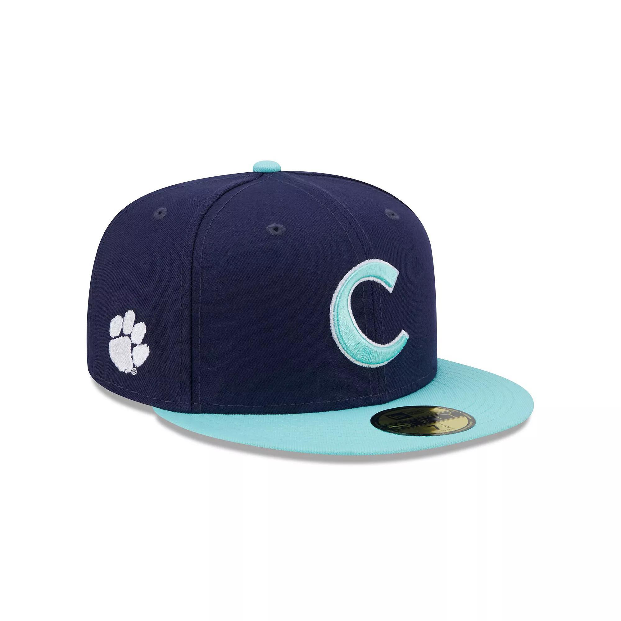 Men's New Era Navy/Light Blue Clemson Tigers 59FIFTY Fitted Hat,  Product Image