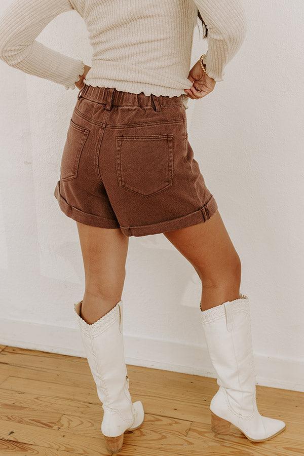 The Milly High Waist Shorts in Hazelnut Product Image