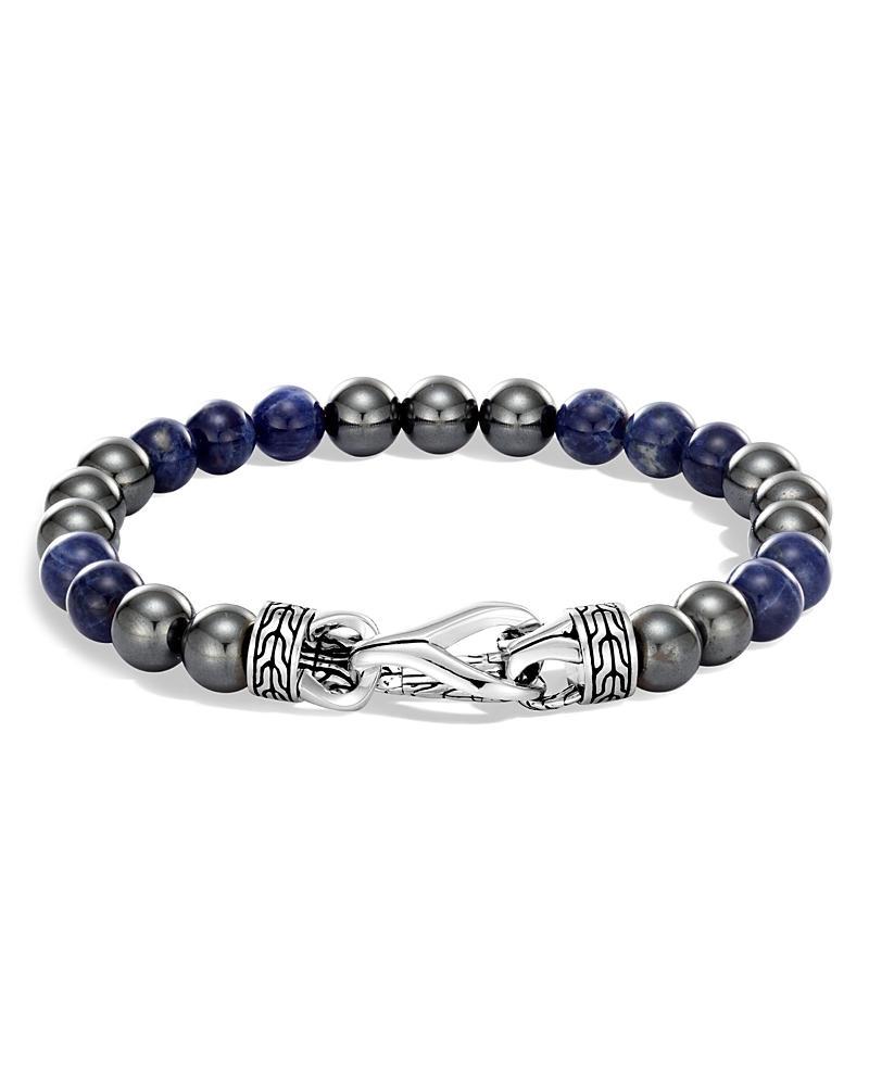 Mens Asli Collection Classic Multi-Stone & Sterling Silver Beaded Bracelet Product Image