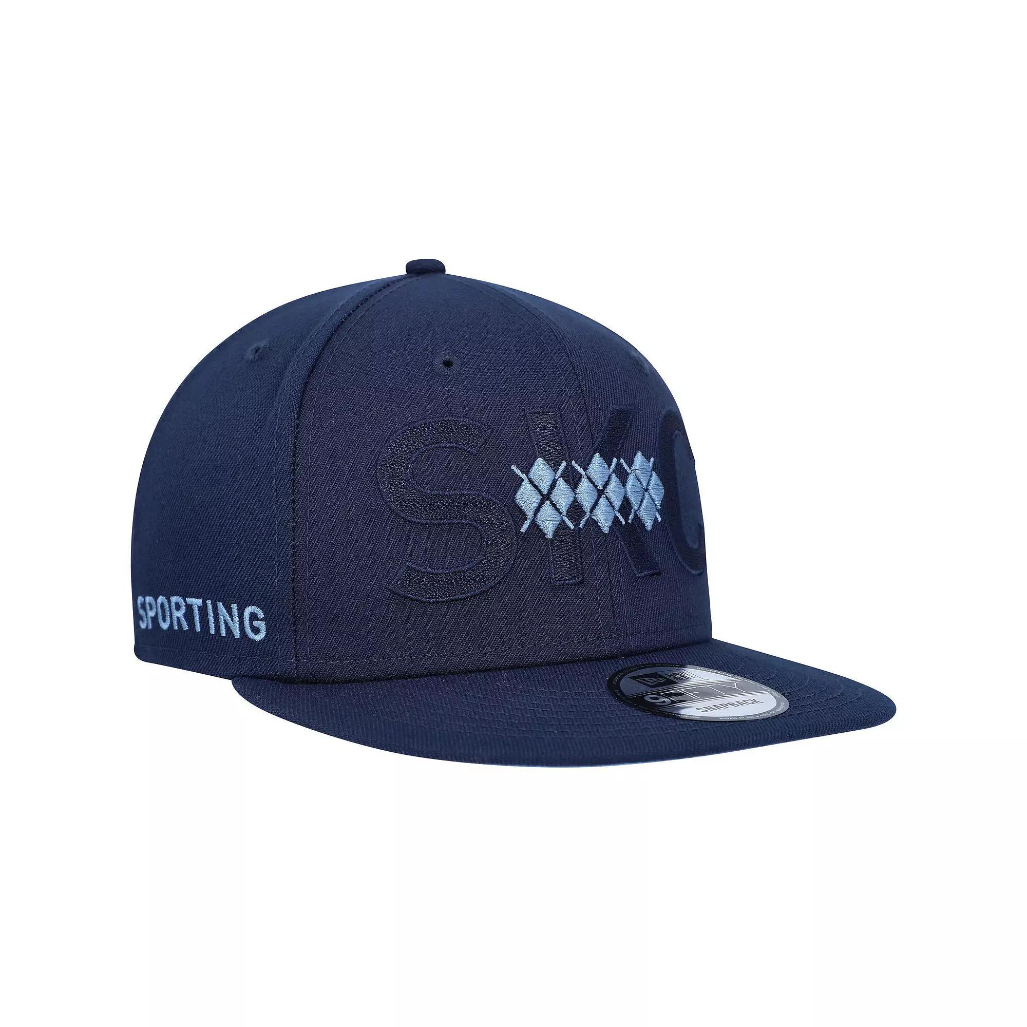 Men's New Era Navy Sporting Kansas City Kick Off 9FIFTY Snapback Hat, Blue Product Image