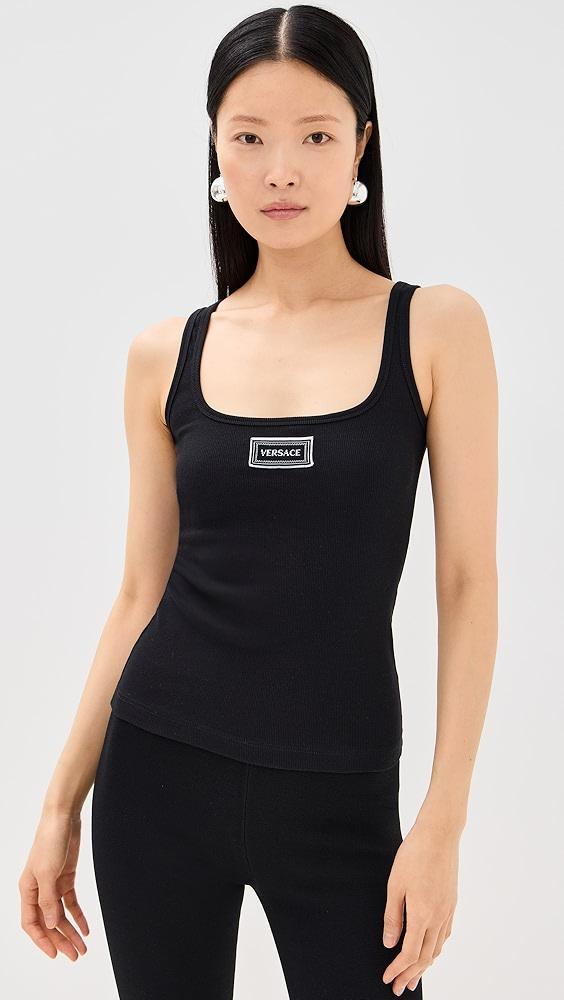 Versace Rib Tank Top with Embroidery Patch | Shopbop Product Image