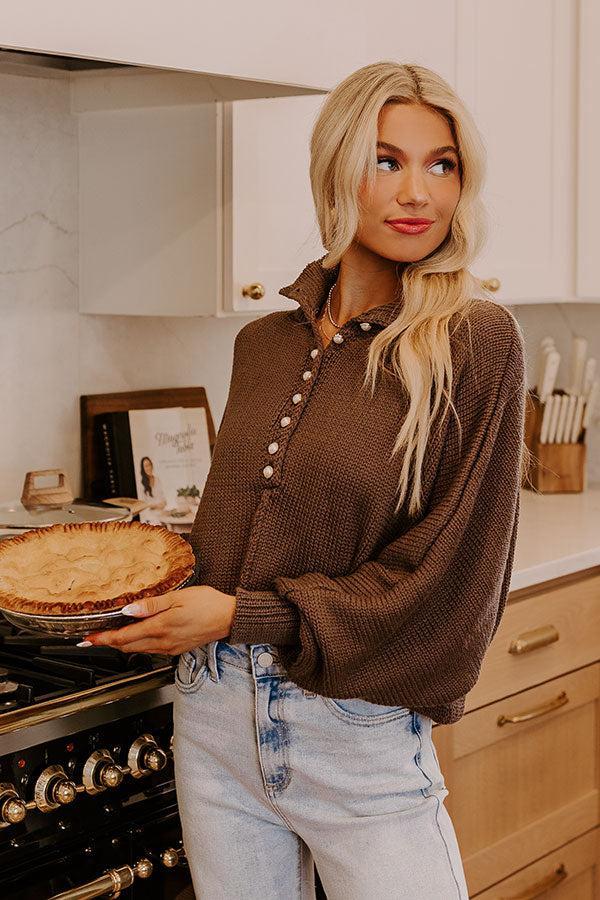 Apple Picking Pretty Knit Sweater In Chestnut Product Image