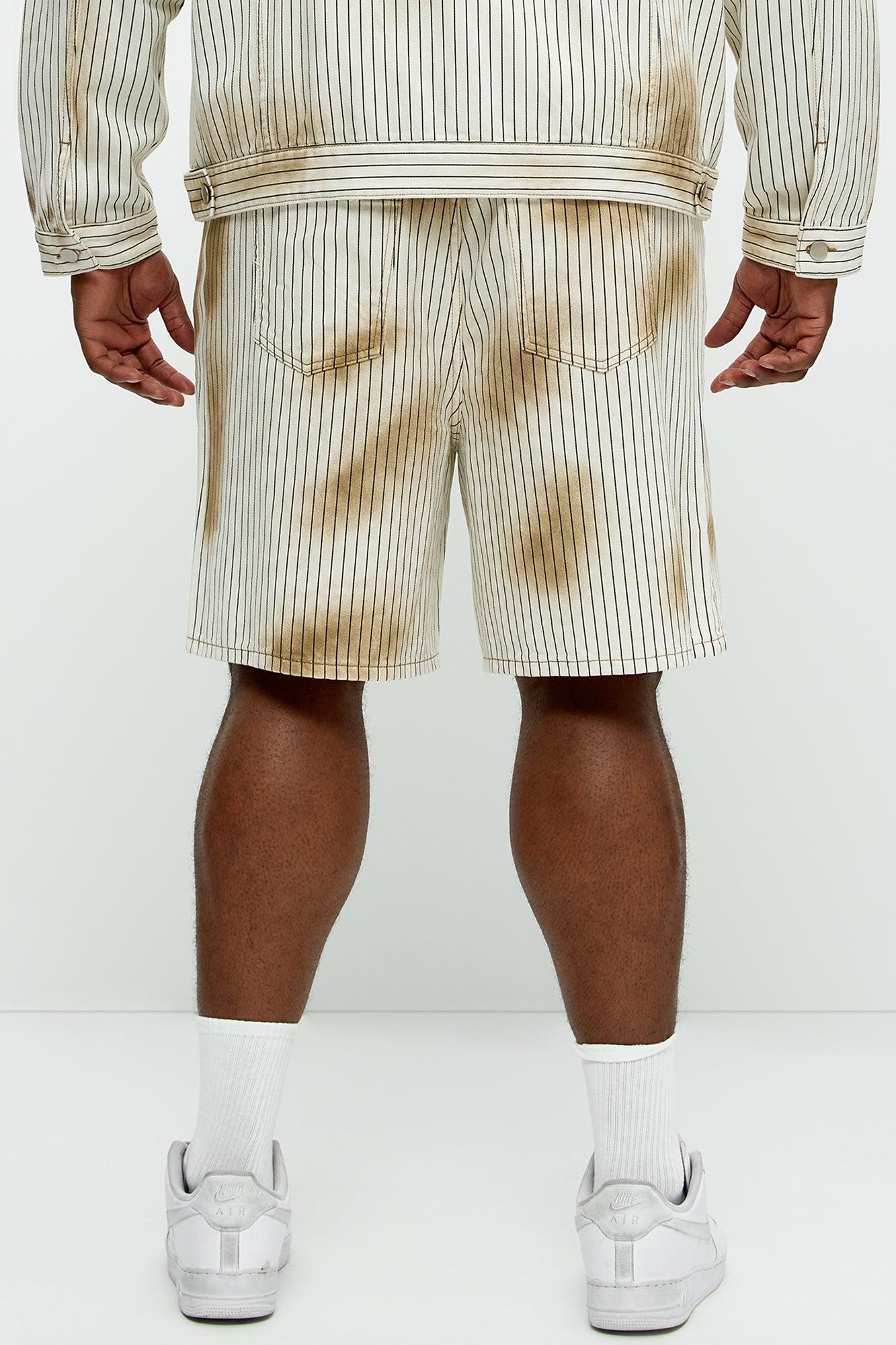 Byron Striped Relaxed Shorts - Cream/combo Product Image