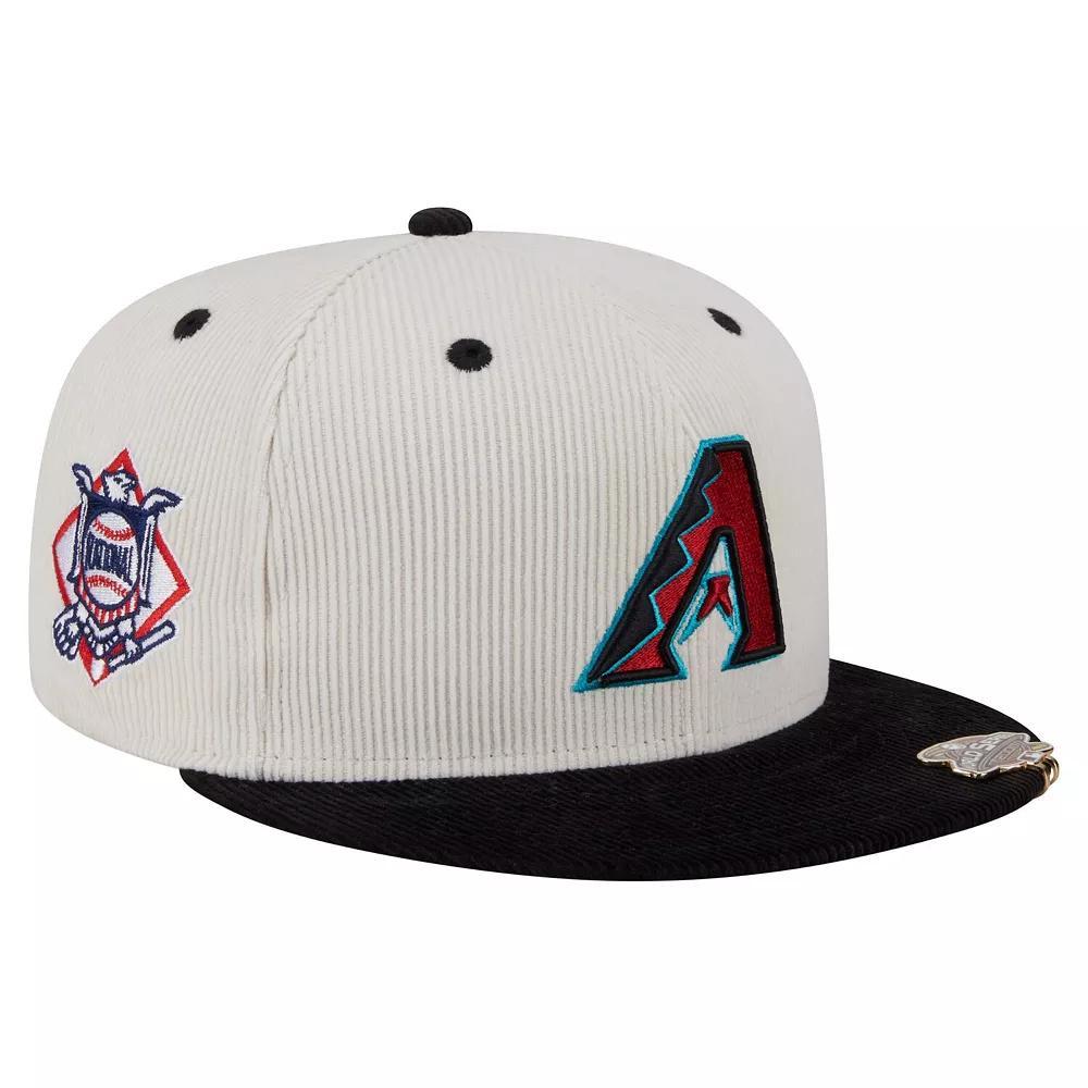 Men's New Era Cream/Black Arizona Diamondbacks Two-Tone Corduroy 59FIFTY Fitted Hat, Size: 7 1/8, Beige Product Image