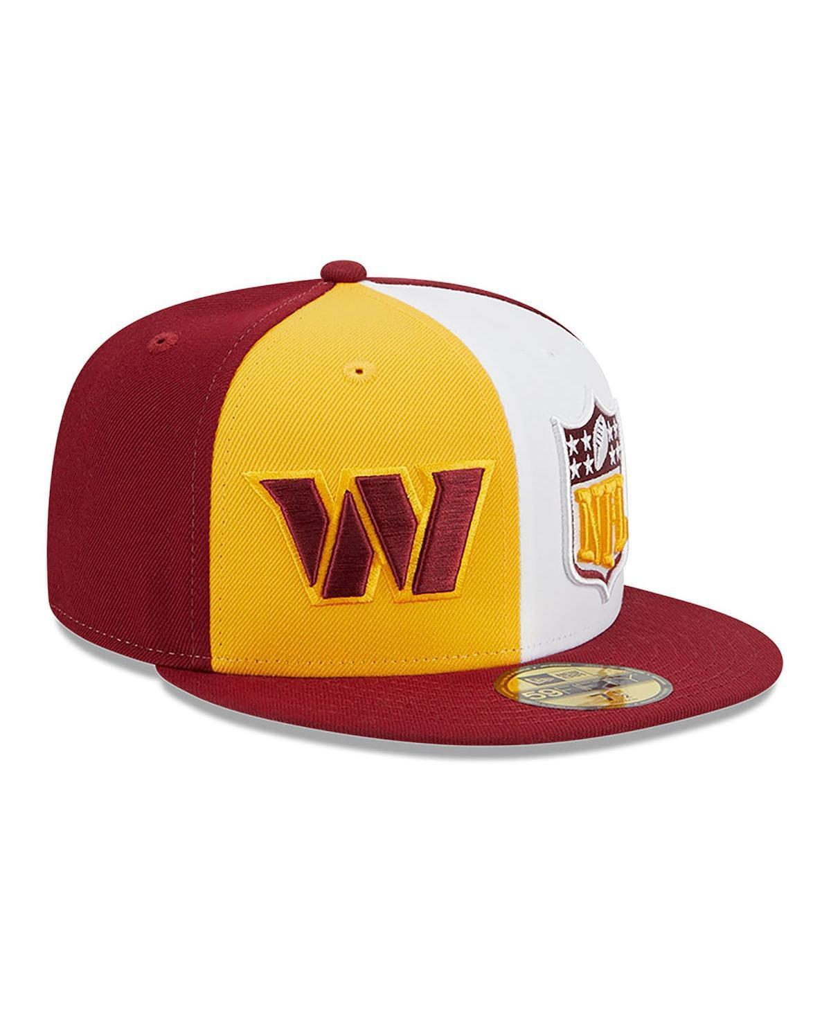 Mens New Era Gold/Burgundy Washington Commanders 2023 Sideline 59FIFTY Fitted Hat Product Image