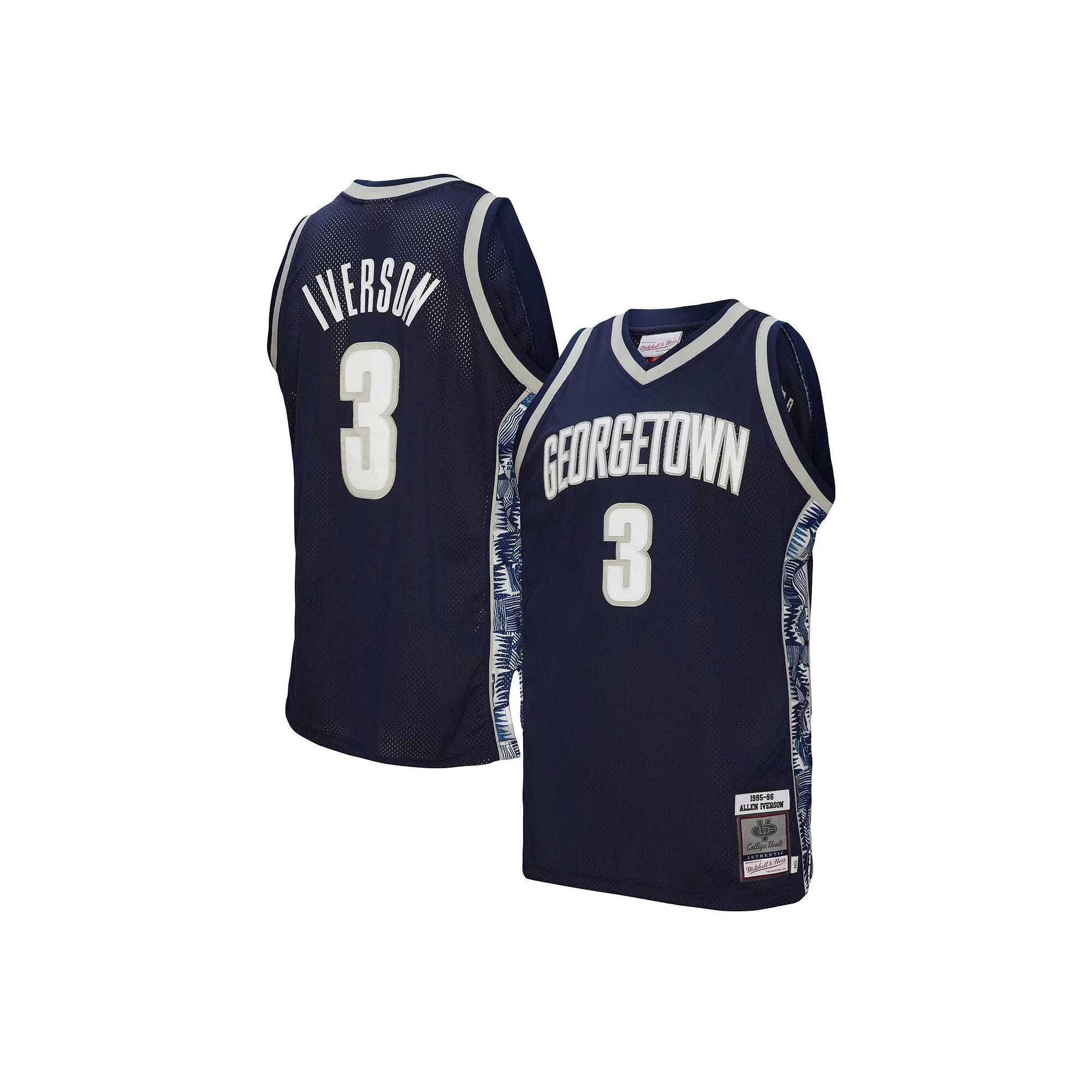 Mens Mitchell & Ness Allen Iverson Georgetown Hoyas 1995-96 Authentic Jersey Blue Product Image