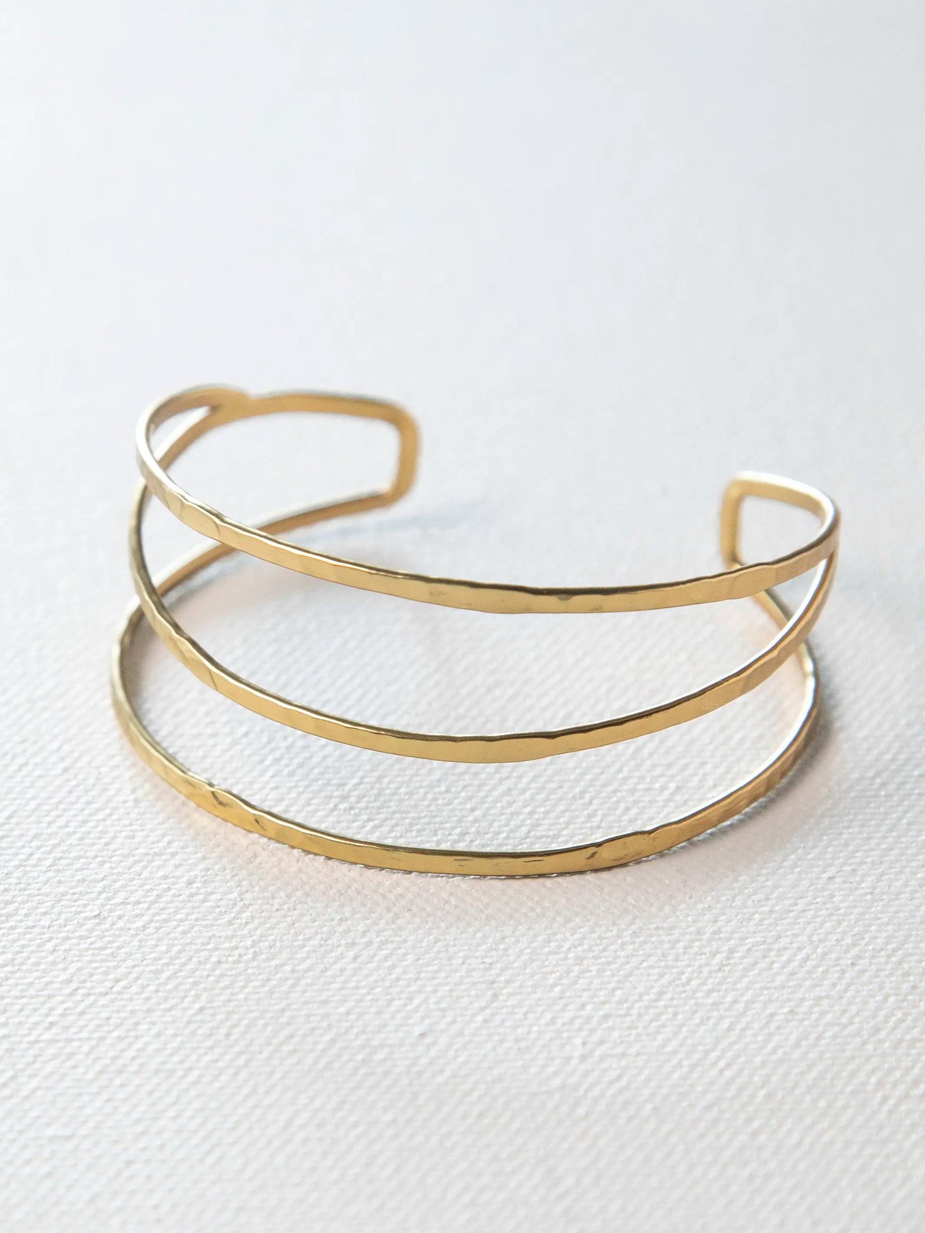 Gold Hammered Cuff Product Image
