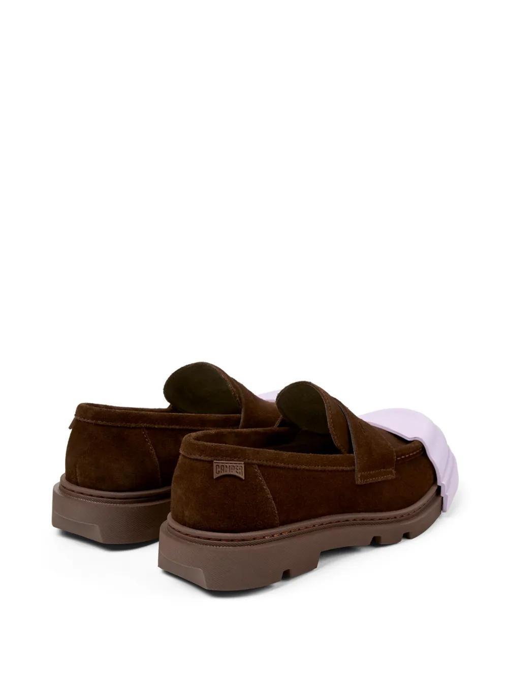 CAMPER Junction Removable-toecap Suede Loafers In Marrone Product Image