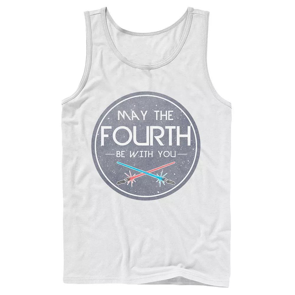 Men's Star Wars May The Fourth Be With You Lightsaber Clash Poster Tank Top,  Product Image