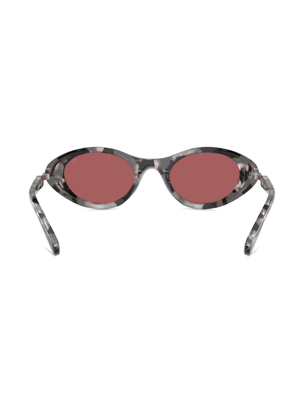 camouflage-print oval-frame sunglasses Product Image