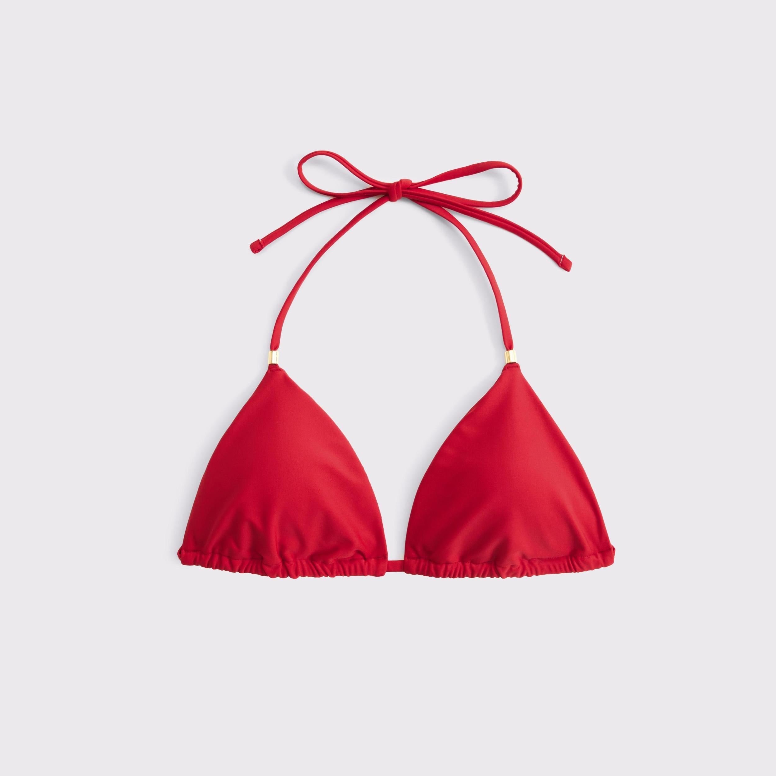 Beaded Halter String Triangle Bikini Top Product Image