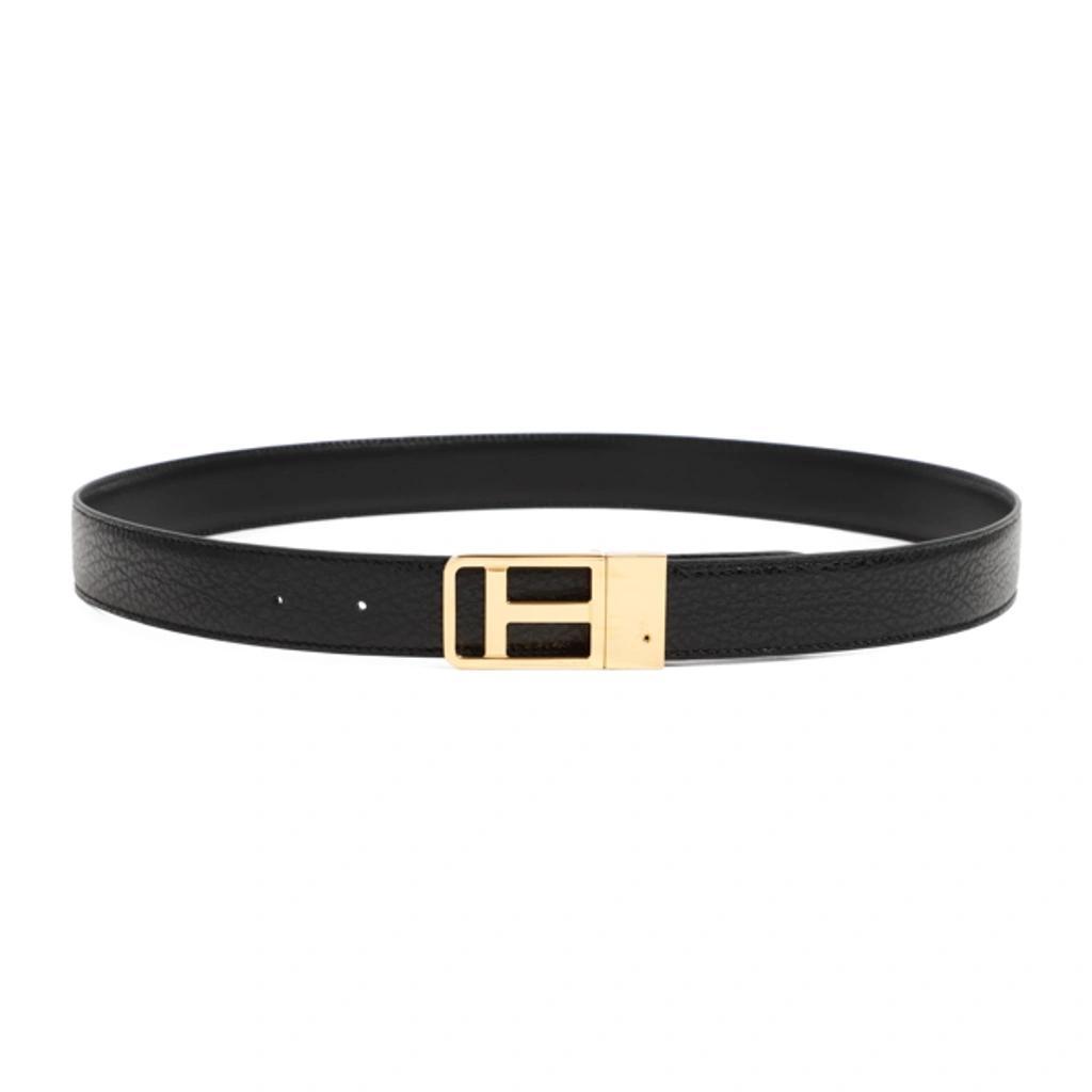 TOM FORD Buffalo Grain Reversible Framed T Belt In Black Product Image