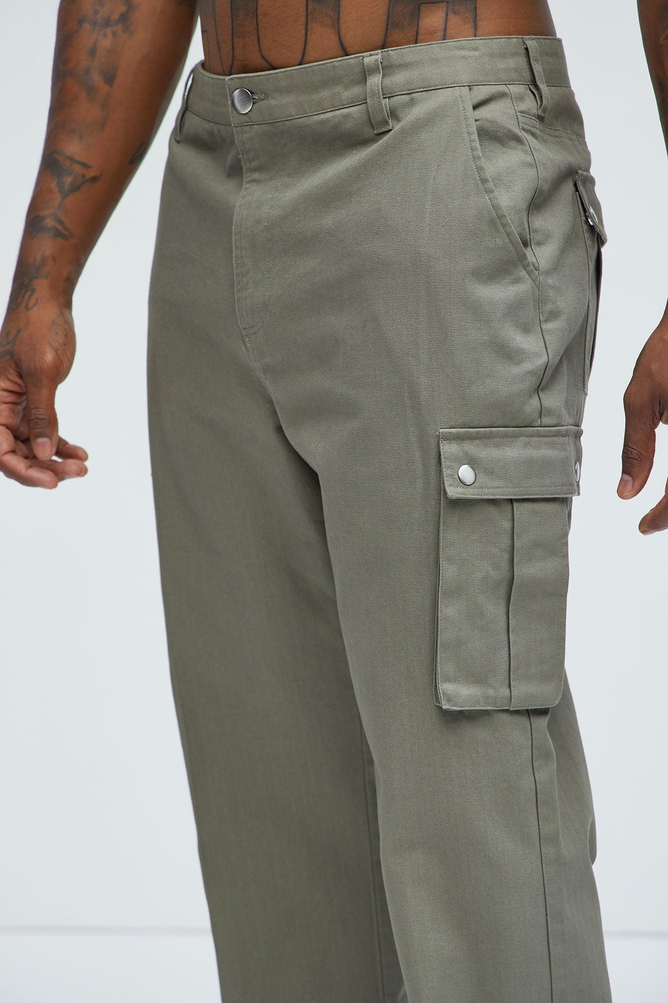 Berry Straight Cargo Pants - Olive Product Image