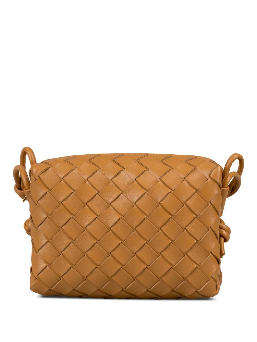 BOTTEGA VENETA Mini Loop Leather Camera Bag In Brown Product Image