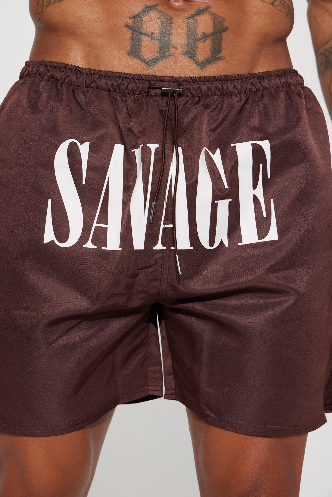 It's Savage Swim Trunk - Brown Product Image