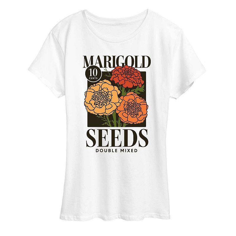 Womens Marigold Seeds Graphic Tee, Girls Grey Gray Product Image