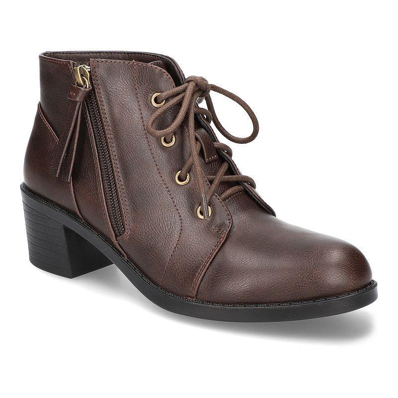 Becker by Easy Street Womens Block Heel Ankle Boots Brown Product Image