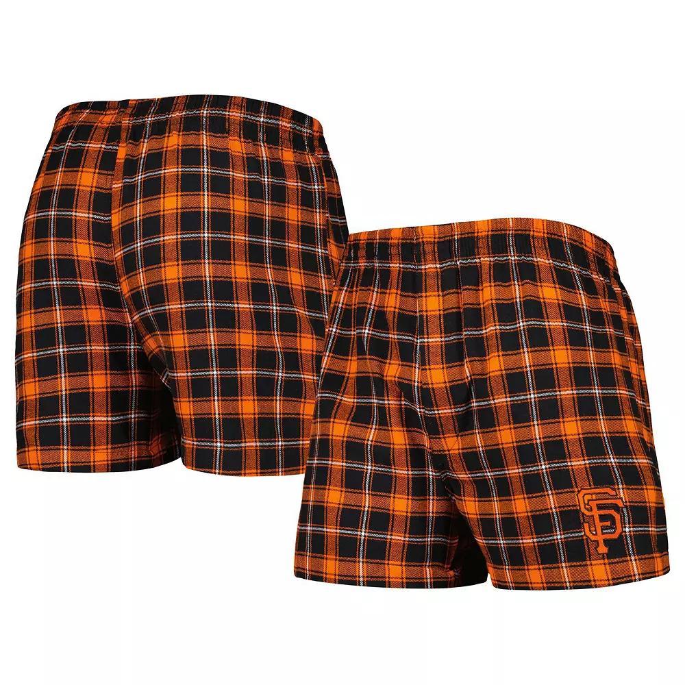 Men's Concepts Sport Black/Orange San Francisco Giants Ledger Flannel Boxers, Size: 3XL Product Image