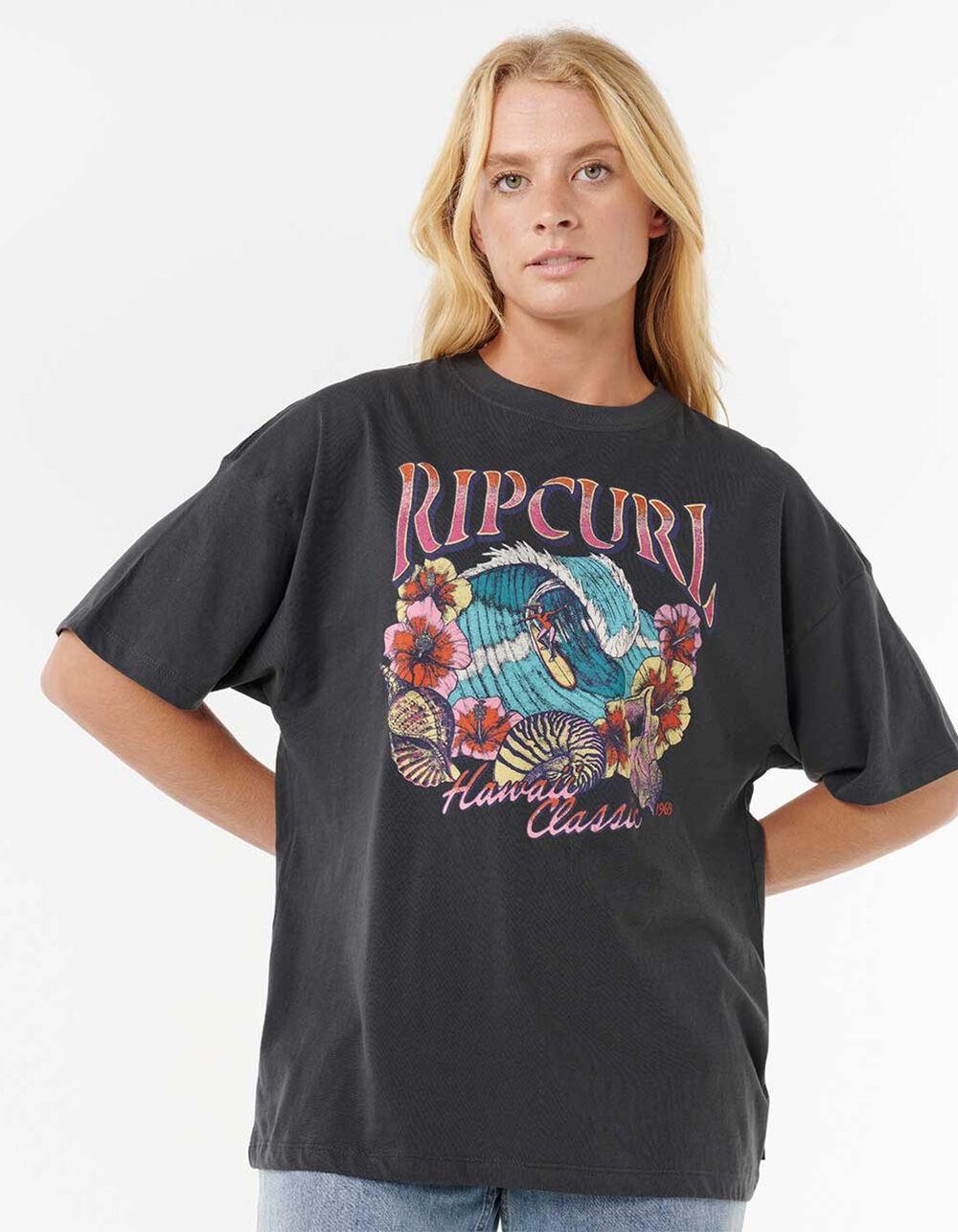 RIP CURL Hawaii Classic Womens Oversized Tee - BLACK Product Image