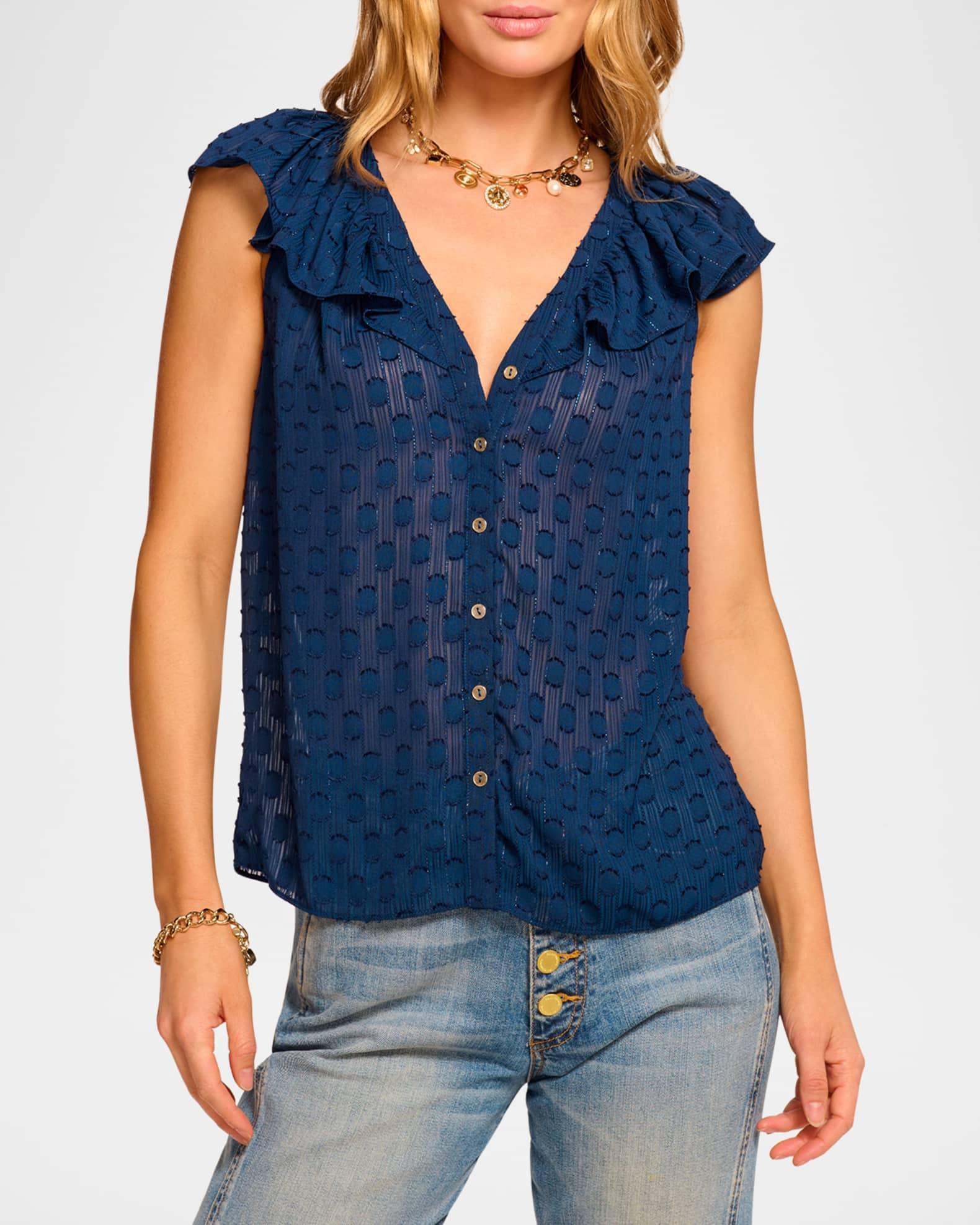 Silvia Dot Ruffle-Trim Top Product Image