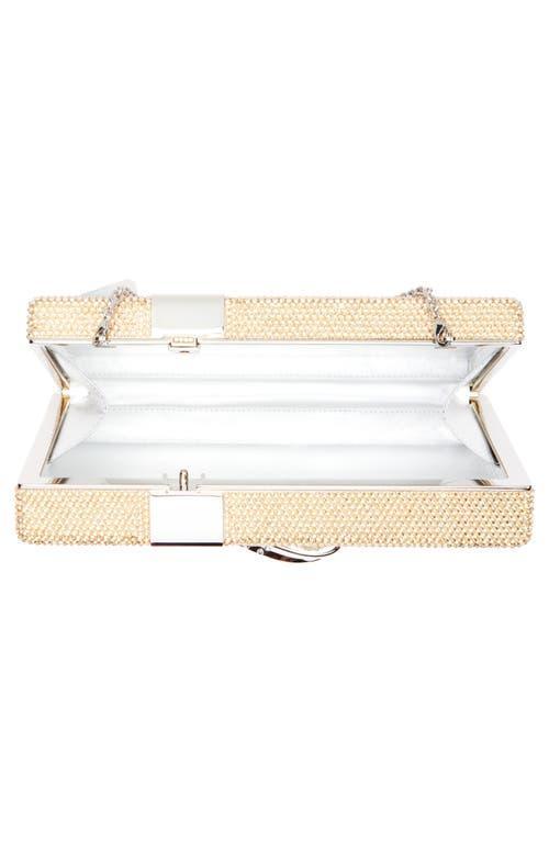 JUDITH LEIBER Gift Box Clutch In Silver Prosecco Product Image