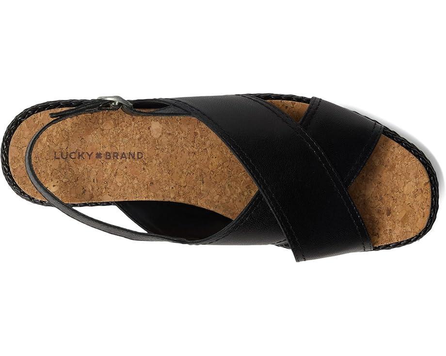 Women's Lucky Brand Pebina Cross Band Wedge Sandals Product Image