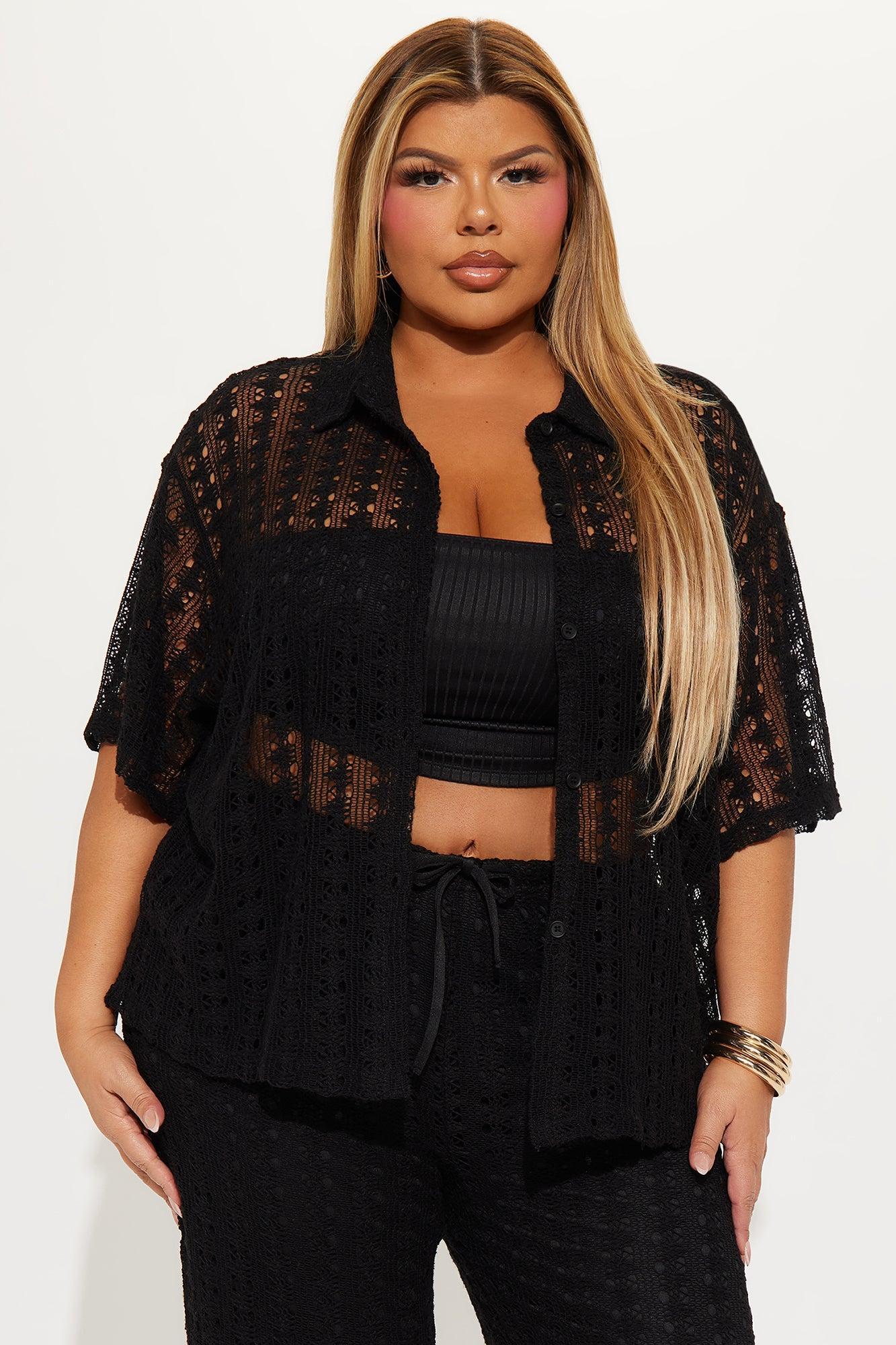 Kara Crochet Pant Set - Black Product Image