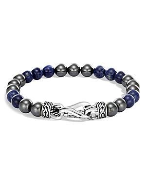 Mens Asli Collection Classic Multi-Stone & Sterling Silver Beaded Bracelet Product Image