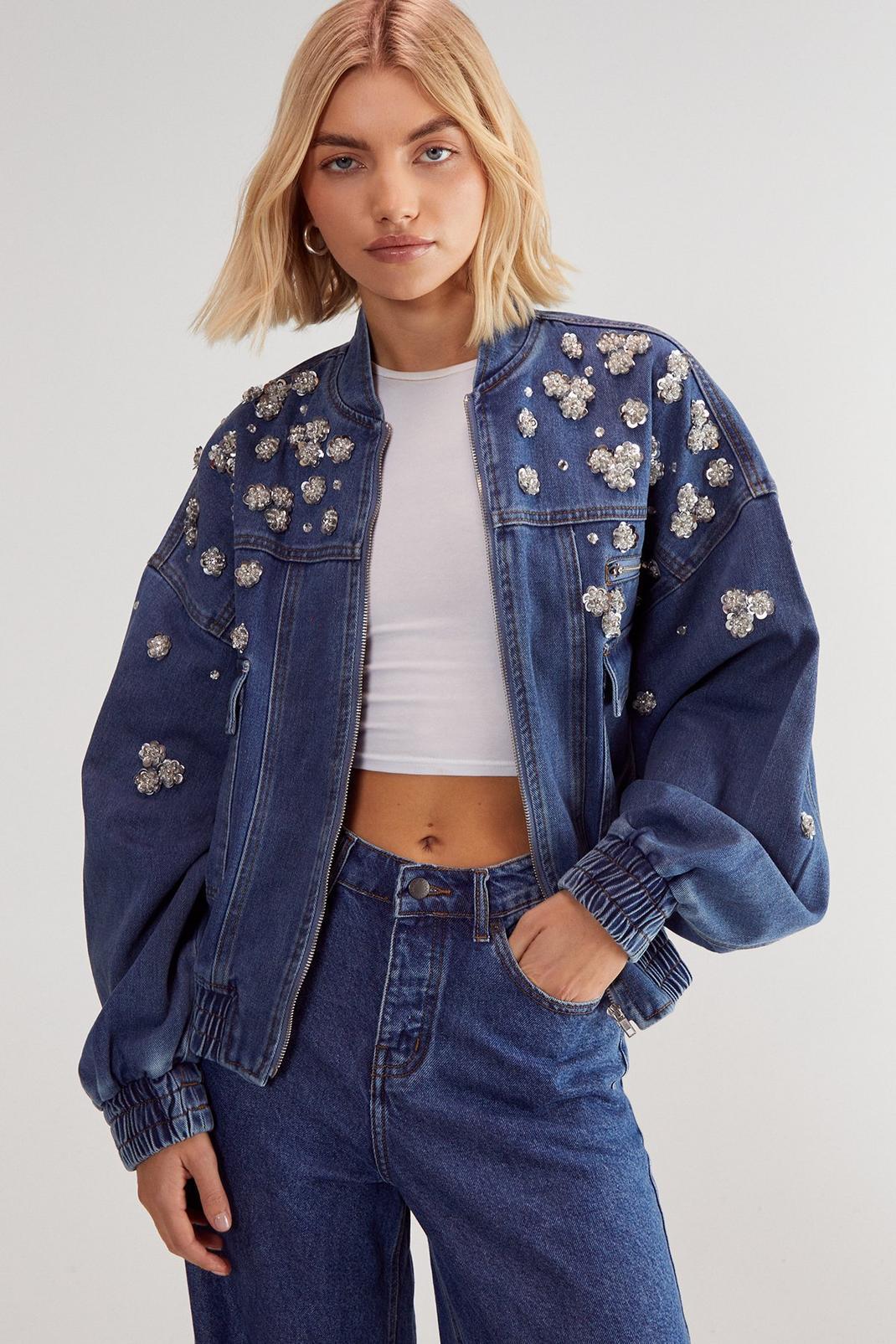 Embellished Flower Applique Jacket Product Image