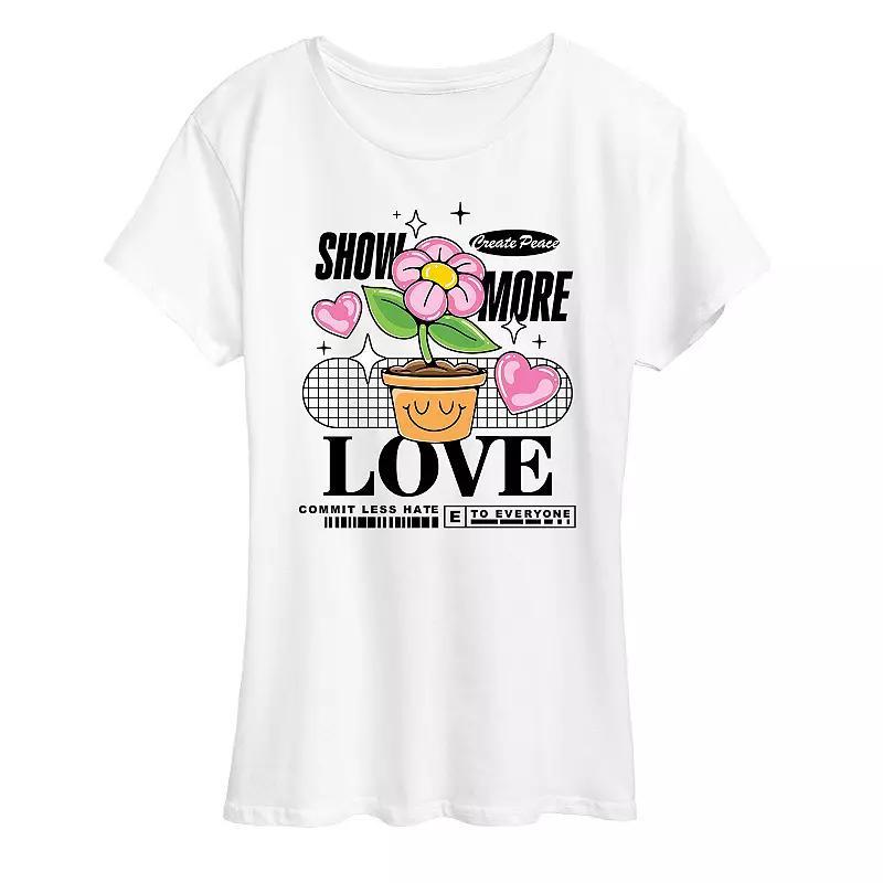 Women's Show More Love Graphic Tee, Girl's, Size: Small, Grey Gray Product Image