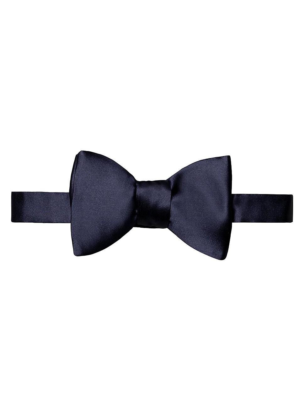 Black Silk Satin Ready-Tied Bow Tie Product Image