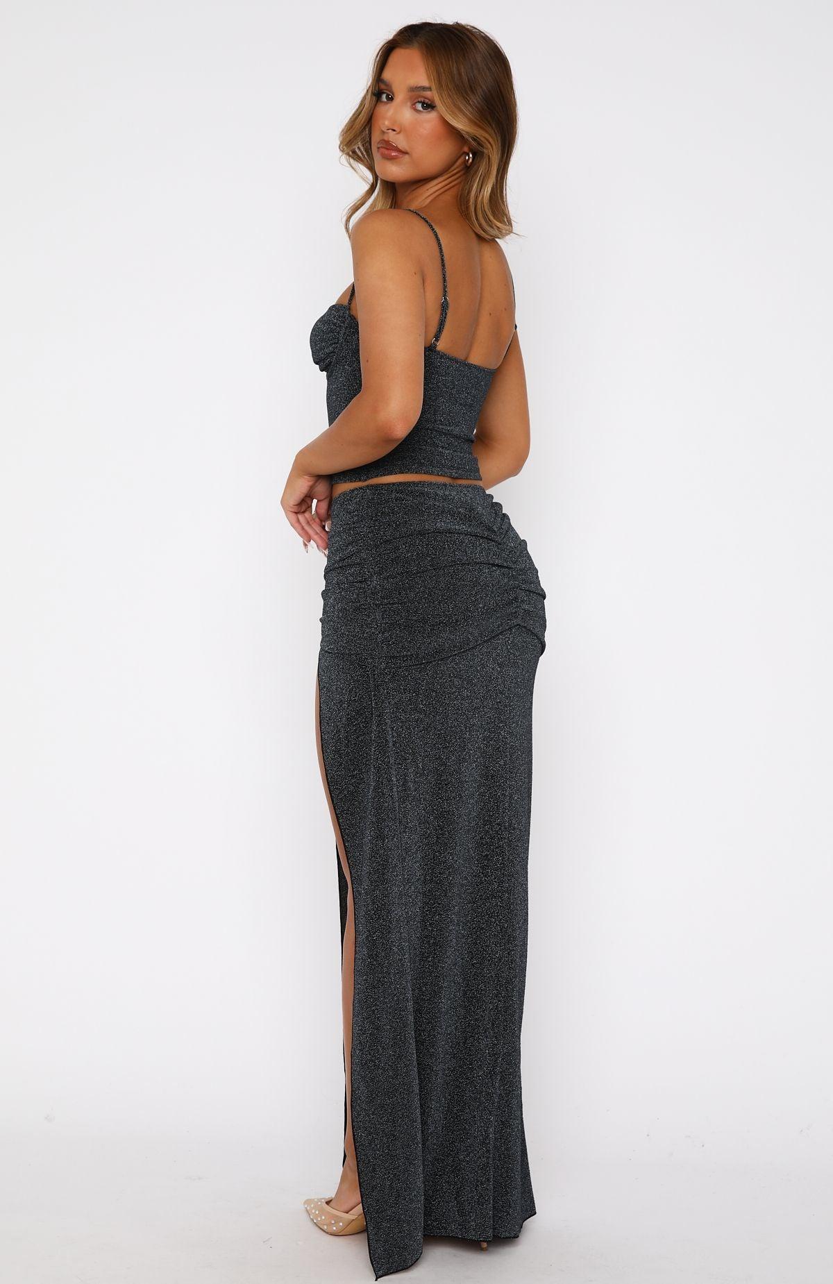 Champagne Moments Maxi Skirt Midnight Product Image