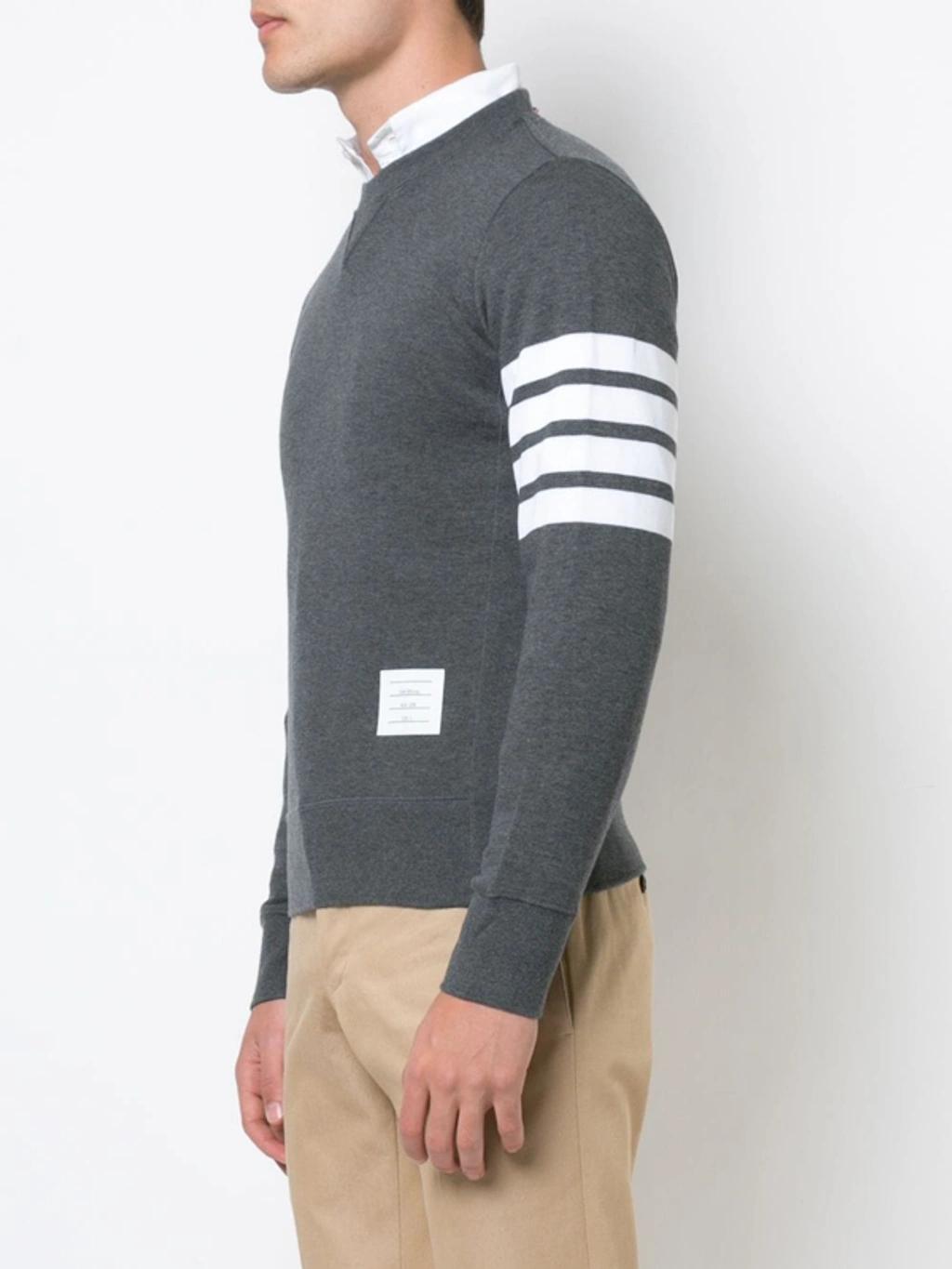 THOM BROWNE Engineered 4-bar Jersey Sweatshirt In Grey Product Image