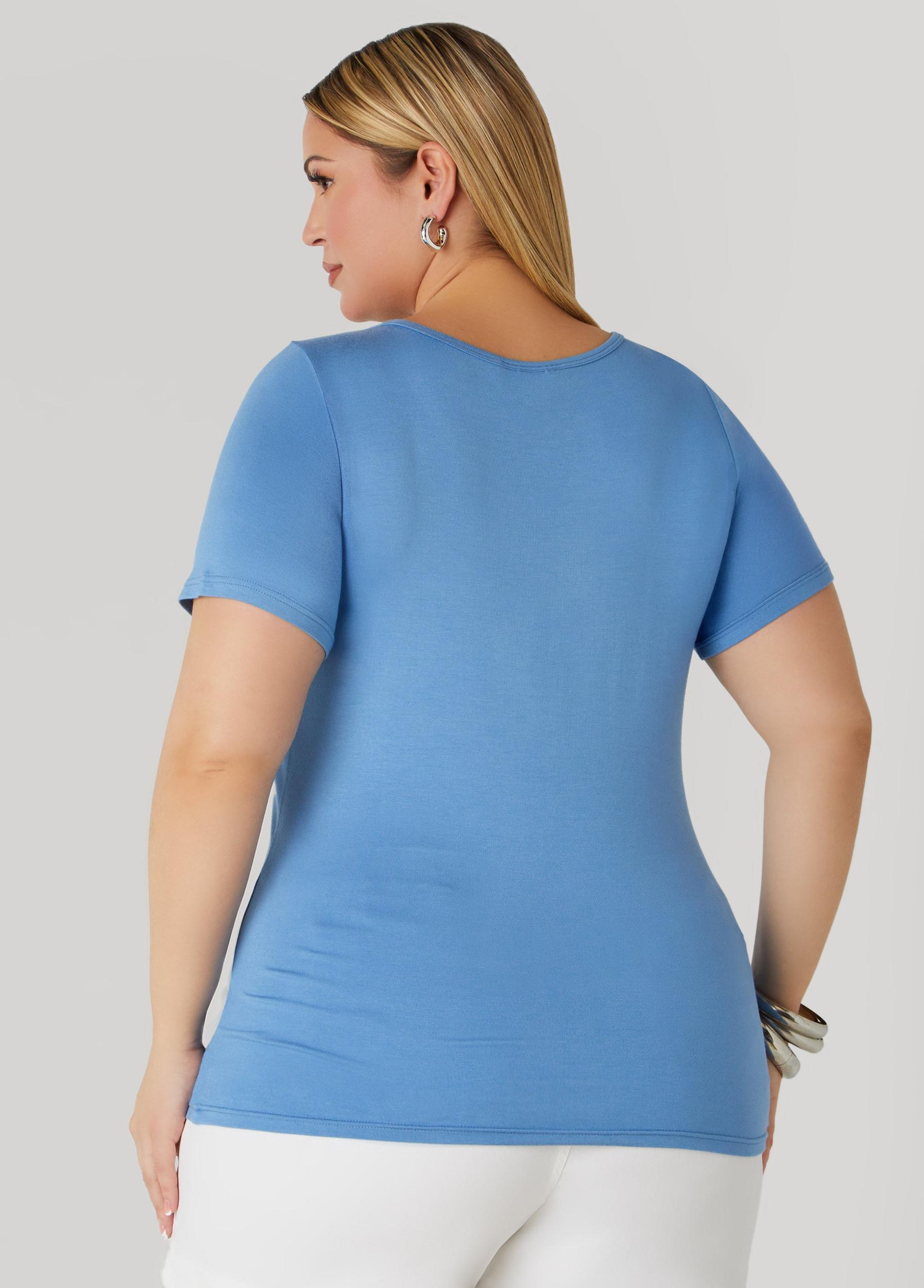 Plus Size Basic Scoop Neck Tee Ashley Stewart Product Image