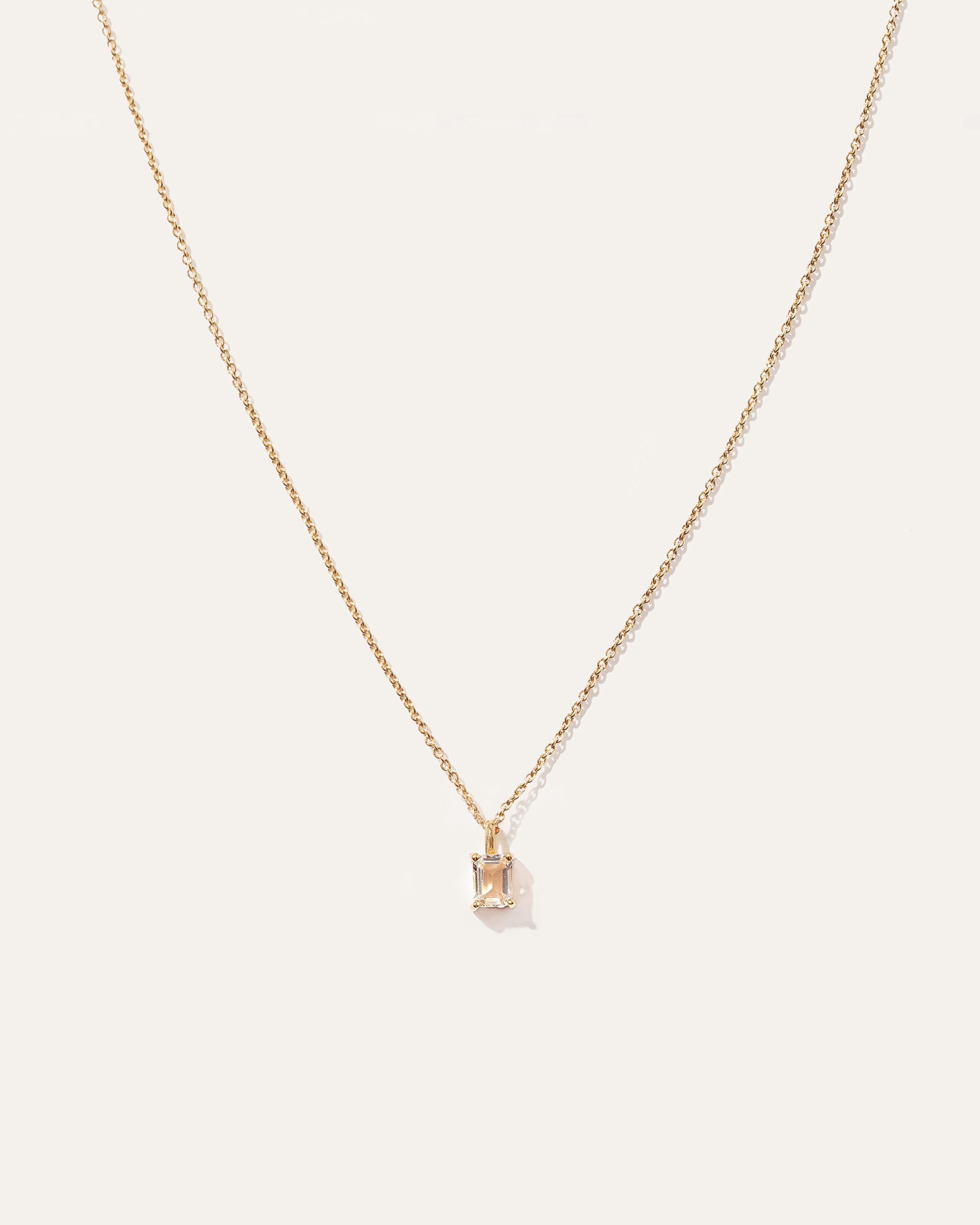 Emerald Cut Topaz Sol Pendant Necklace Product Image