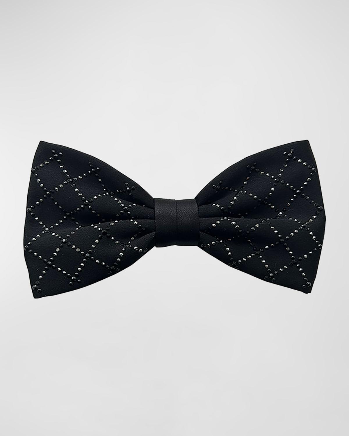 Men's Silk Crystal-Grid Bow Tie Product Image