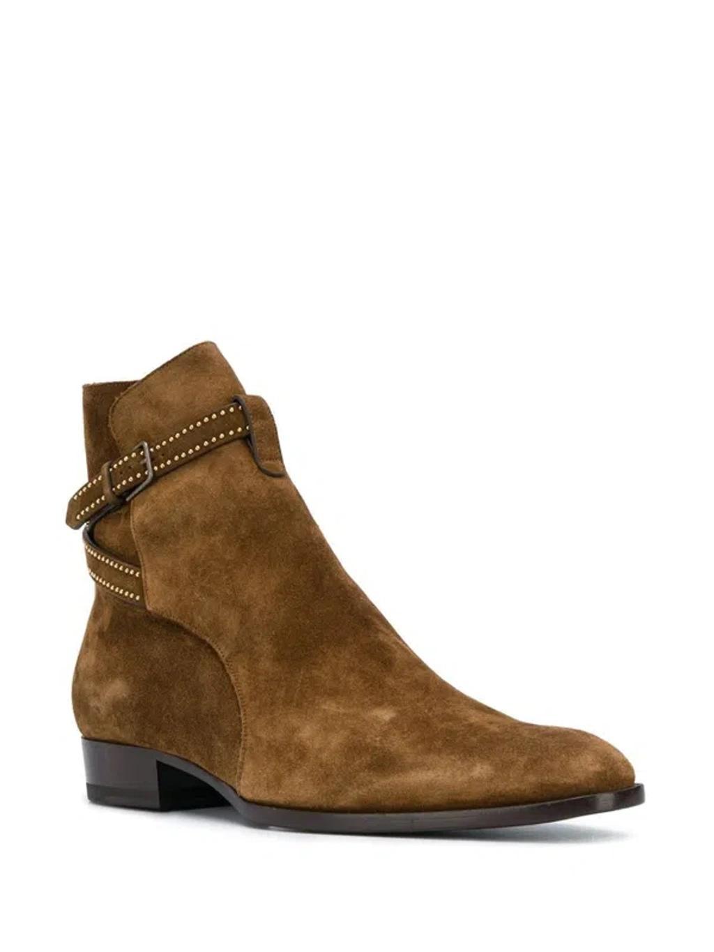 SAINT LAURENT Wyatt 40 Jodhpur Suede Boots In 2330 Product Image