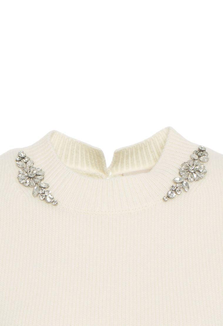 Knit top with rhinestone application Product Image