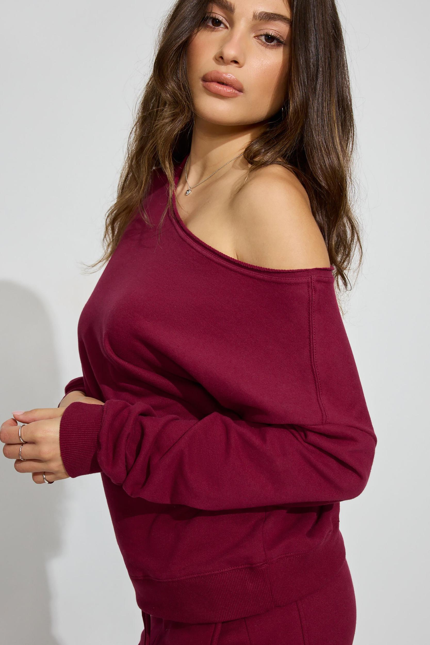 SoftTerry Off Shoulder Sweatshirt Product Image