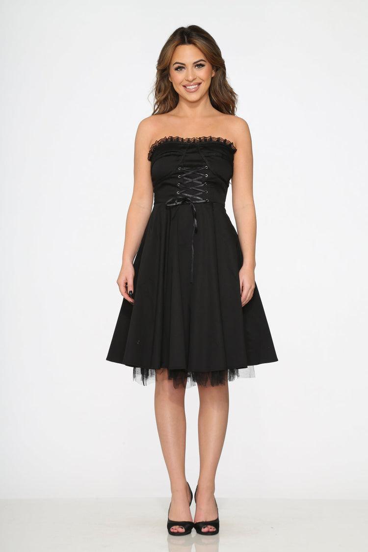 Black Strapless Swing Dress Product Image