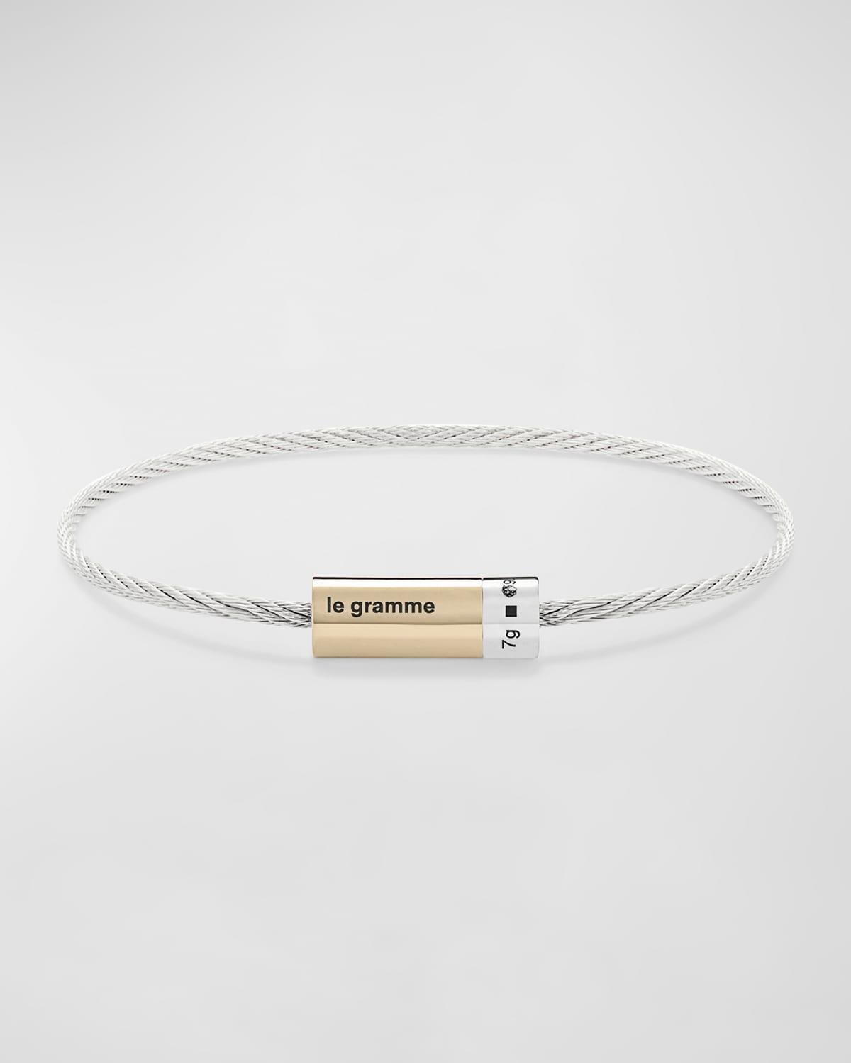 Mens Polished Two-Tone Cable Bracelet Product Image