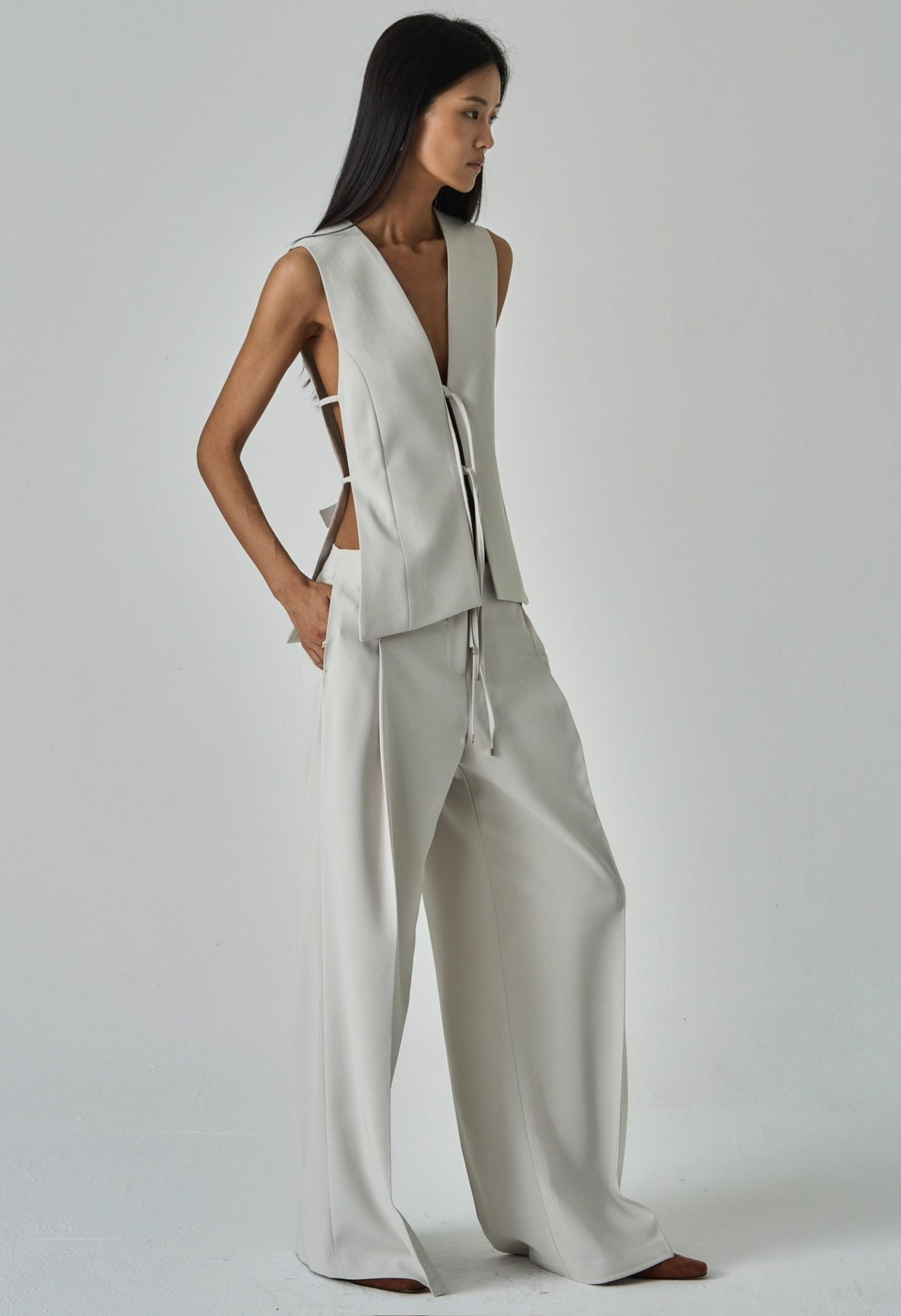 Veronica Trouser in Ecru Product Image